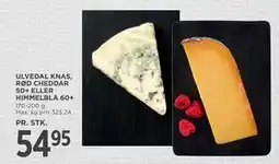 MENY ULVEDAL KNAS, RØD CHEDDAR 50+ ELLER HIMMELBLÅ 60+ tilbud