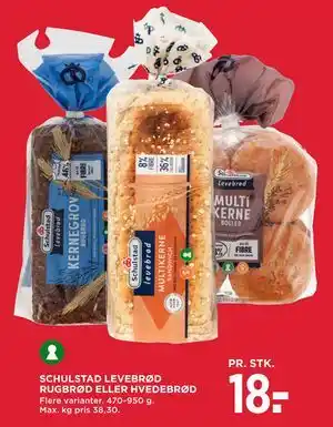 MENY SCHULSTAD LEVEBRØD RUGBRØD ELLER HVEDEBRØD tilbud