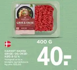 MENY HAKKET DANSK GRISE- OG OKSEKØD 8-12 % tilbud
