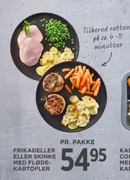 MENY FRIKADELLER ELLER SKINKE MED FLØDE‑ KARTOFLER tilbud