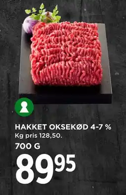 MENY HAKKET OKSEKØD 4-7 % tilbud