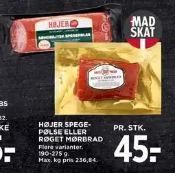 MENY HØJER SPEGEPØLSE ELLER RØGET MØRBRAD tilbud