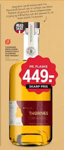 MENY THORNÆS ØKOLOGISK SINGLE MALT OLOROSO FAD WHISKY tilbud