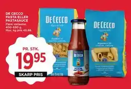 MENY DE CECCO PASTA ELLER PASTASAUCE tilbud