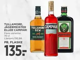 MENY TULLAMORE, JÄGERMEISTER ELLER CAMPARI tilbud