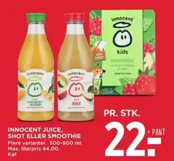 MENY INNOCENT JUICE, SHOT ELLER SMOOTHIE tilbud