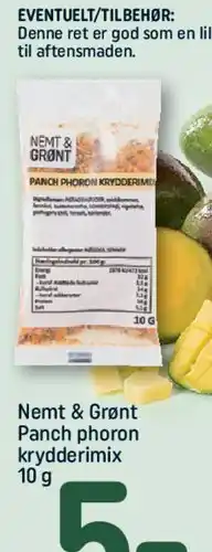 REMA 1000 Nemt & Grønt Panch phoron krydderimix tilbud