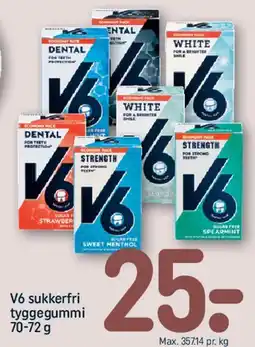 REMA 1000 V6 sukkerfri tyggegummi tilbud