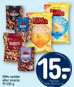 REMA 1000 KiMs nødder eller snacks tilbud