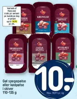 REMA 1000 Gøl spegepølse eller kødpølse i skiver tilbud