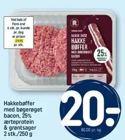 REMA 1000 Hakkebøffer med bøgerøget bacon tilbud