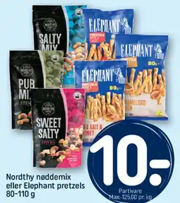 REMA 1000 Nordthy nøddemix eller Elephant pretzels tilbud