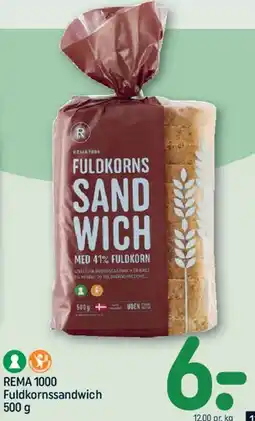 REMA 1000 Fuldkornssandwich tilbud