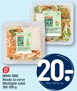 REMA 1000 Ready to serve / Økologisk salat tilbud