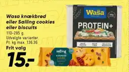 Bilka Wasa knækbrød eller Salling cookies eller biscuits tilbud