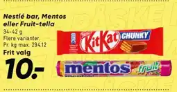 Bilka Nestlé bar, Mentos eller Fruit-tella tilbud