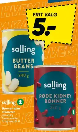 Bilka Salling Bønner eller kikærter tilbud