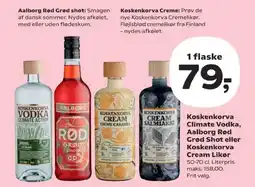 Kvickly Koskenkorva Climate Vodka, Aalborg Rød Grød Shot eller Koskenkorva Cream Likør tilbud