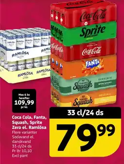 Løvbjerg Coca Cola, Fanta, Squash, Sprite Zero el. Ramlösa tilbud