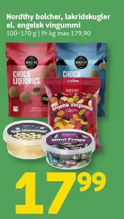 Løvbjerg Nordthy bolcher, lakridskugler el. engelsk vingummi tilbud