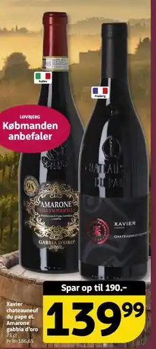 Løvbjerg Xavier chateauneuf du pape el. Amarone gabbia d'oro tilbud