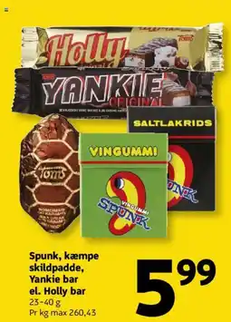 Løvbjerg Spunk, kæmpe skildpadde, Yankie bar el. Holly bar tilbud