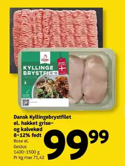 Løvbjerg Dansk Kyllingebrystfilet el. hakket grise- og kalvekød 8-12% fedt tilbud