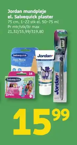 Løvbjerg Jordan mundpleje el. Salvequick plaste tilbud