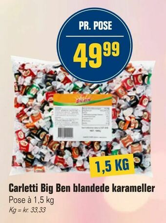 Otto Duborg Carletti Big Ben blandede karameller tilbud