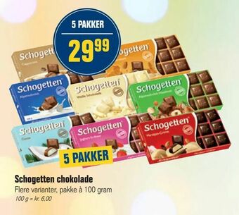 Otto Duborg Schogetten chokolade tilbud