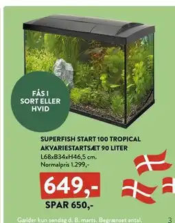 Plantorama SUPERFISH START 100 TROPICAL AKVARIESTARTSÆT 90 LITER tilbud