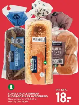 MENY Schulstad levebrød / rugbrød / hvedebrød tilbud