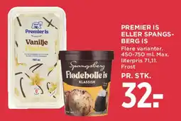 MENY Premier Is eller Spangsberg Flødebolle tilbud