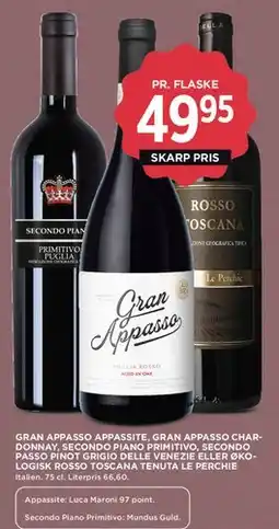 MENY Udvalgte Gran Appasso / Secondo Piano / Rosso Toscana tilbud