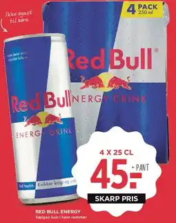 MENY Red Bull Energy (4 x 25 cl) tilbud
