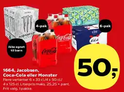 SuperBrugsen 1664, Jacobsen, Coca‑Cola eller Monster tilbud
