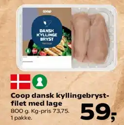 SuperBrugsen Coop dansk kyllingebrystfilet med lage tilbud