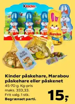 SuperBrugsen Kinder påskehare / Marabou påskehare / påskenet tilbud