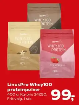 SuperBrugsen LinusPro Whey100 proteinpulver tilbud