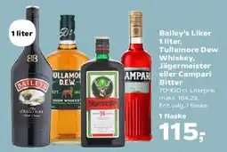 SuperBrugsen Bailey's Likør, Tullamore Dew, Jägermeister eller Campari Bitter tilbud