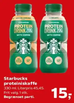 SuperBrugsen Starbucks proteindrik/kaffe tilbud