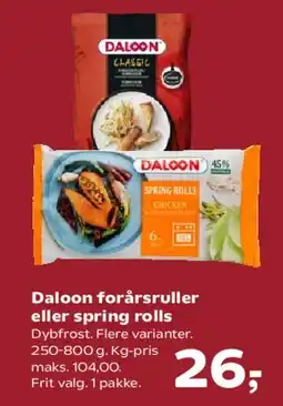 SuperBrugsen Daloon forårsruller eller spring rolls tilbud