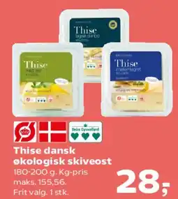 SuperBrugsen Thise dansk økologisk skiveost tilbud