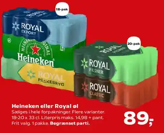 SuperBrugsen Heineken eller Royal øl tilbud