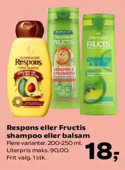 SuperBrugsen Respons eller Fructis shampoo eller balsam tilbud