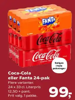 SuperBrugsen Coca-Cola eller Fanta 24-pak tilbud