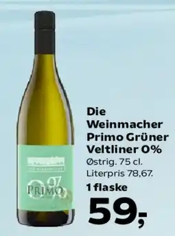 SuperBrugsen Die Weinmacher Primo Grüner Veltliner 0% tilbud
