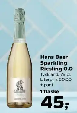 SuperBrugsen Hans Baer Sparkling Riesling 0.0 tilbud
