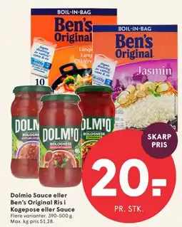 SPAR Dolmio Sauce eller Ben's Original Ris tilbud
