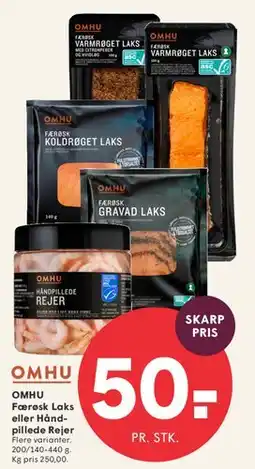 SPAR OMHU Fersk Laks eller Håndpillede Rejer tilbud
